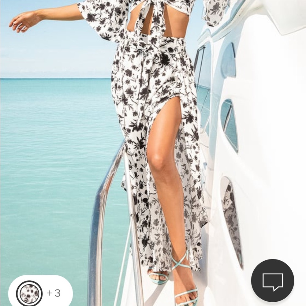 Lulus Breezy Beauty White Floral Print Flyaway Pants